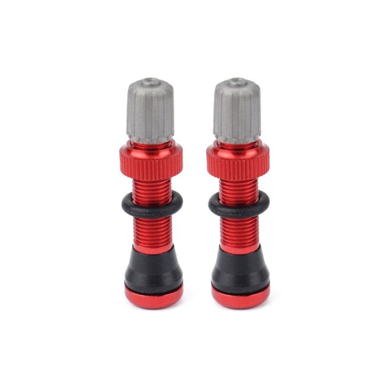 1pc/2pc 40mm MTB Fahrrad Schrader Tubeless Ventil für Mountainbike Ventil Felge Rad Tubeless Reifen reifen Ventil Fahrrad Zubehör: 2pc red