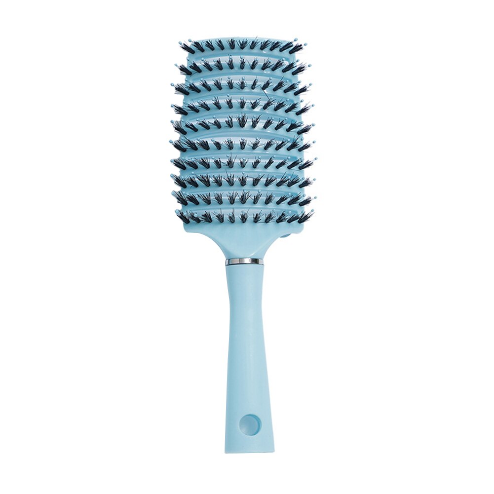 Cepillo de pelo de jabalí, peine de pelo curvado con ventilación, cepillo para desenredar el cabello grueso, masaje, cepillo de secado, peine de arbusto para el cabello: Sky blue