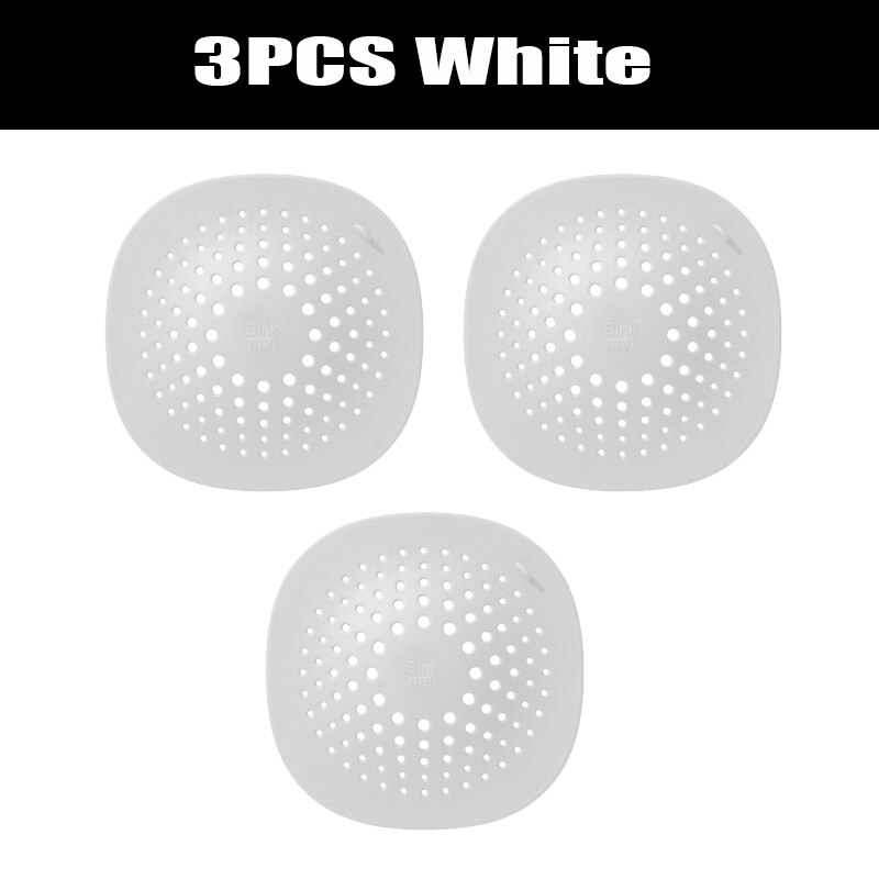 Bathroom Floor Drain Covers Bathroom Accessories Hair Extensions Sink Filter Covers Bathroom Accessories Shower Drain Catcher: B 3PC WHITE