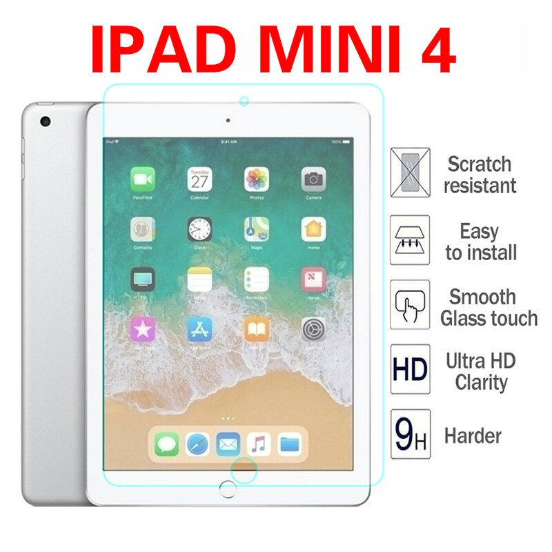 Tempered Glass Film Screen Protector for iPad 6th 5th Generation Air Air2 Pro 9.7 Protective Film Glass for ipad 5 6: IPAD MINI 4