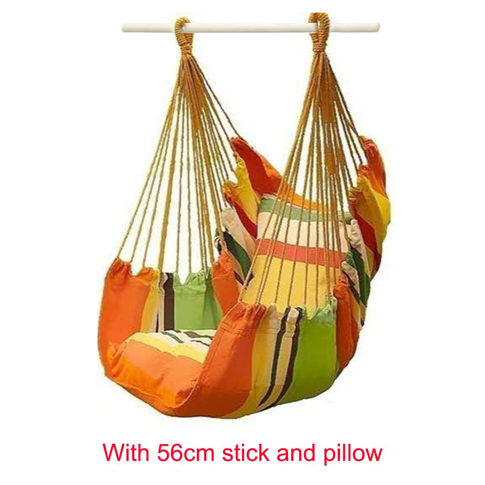 load 150KG Hanging Chair Hammock Portable Travel Camping Hanging Hammock Outdoor Hiking Tent with Pillow: B