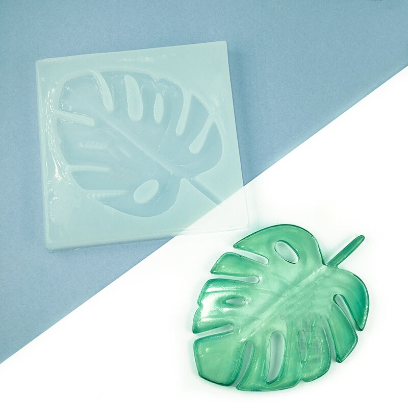 Hojas de palma tropicales, 1 pieza, resina decorativa DIY, manualidades fabricación de joyas, molde de silicona para Scrapbooking, molde de resina epoxy para joyería