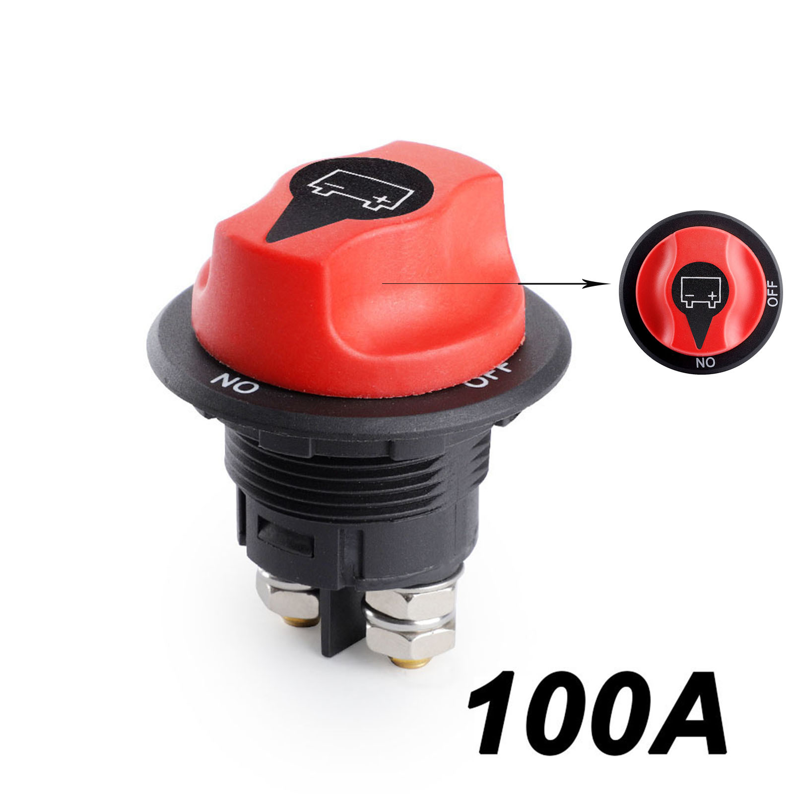 DC 32V interruptor de batería de coche seccionador aislador de potencia 50A 100A 200A 300A Kit de interruptor de rally de corte para coche motocicleta camión barco: Blanco