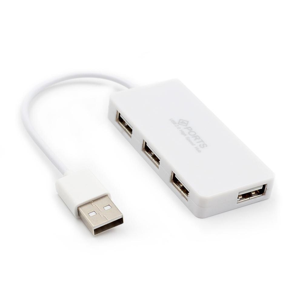 Concentrateur USB 3.0 universel à haute vitesse, adaptateur externe à 4 Ports, répartiteur, extenseur USB pour les périphériques de PC portable: USB 2.0 Hub	White
