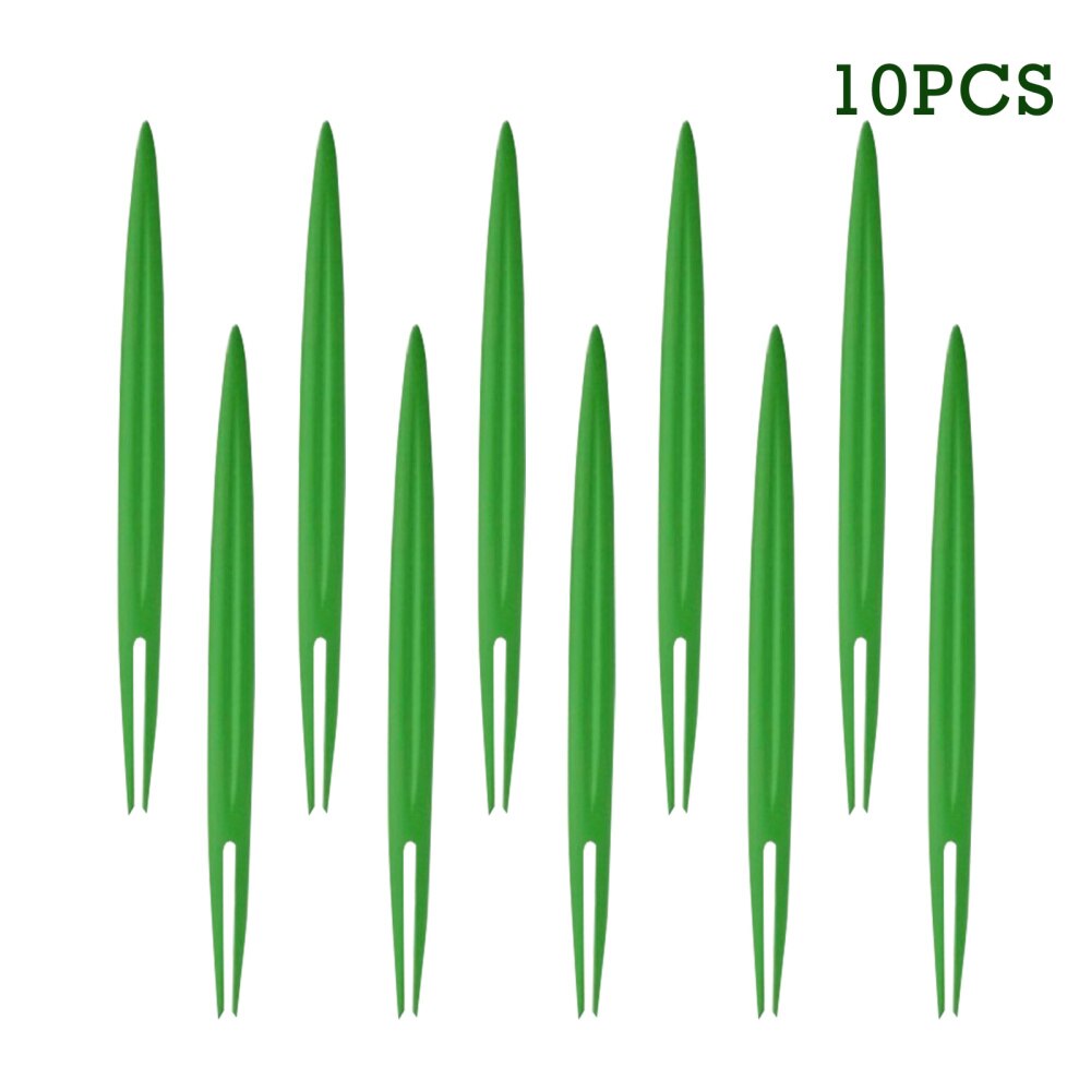 8PCS Fruit Fork Plastic Fruit Pick Children Toothpick Food Prod Leaves Kids Snack Cake Dessert Food Fork Lunch Box Accessories: 10PCS