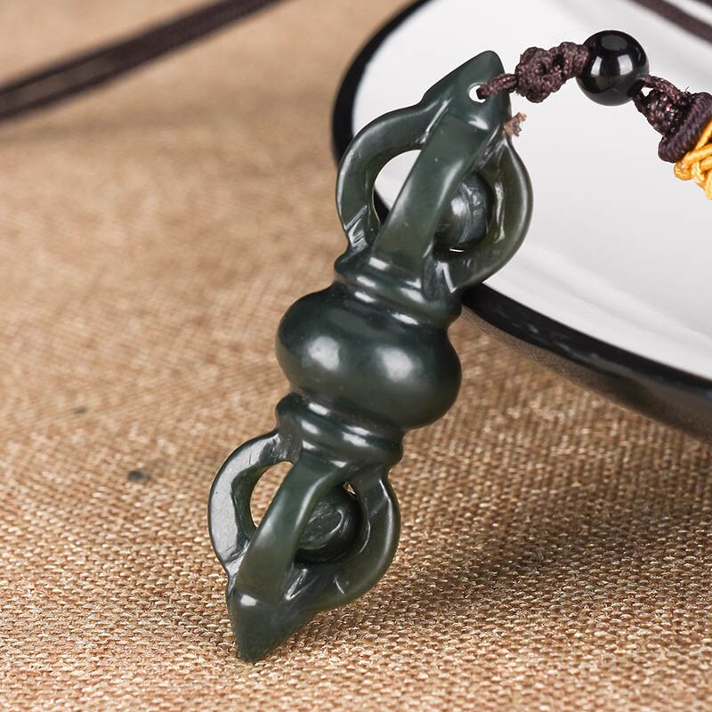 XinJiang Tian Vajra Hanger Ketting Jade JinGangChu Lucky Amulet Ketting Met Ketting Voor Mannen Vrouwen