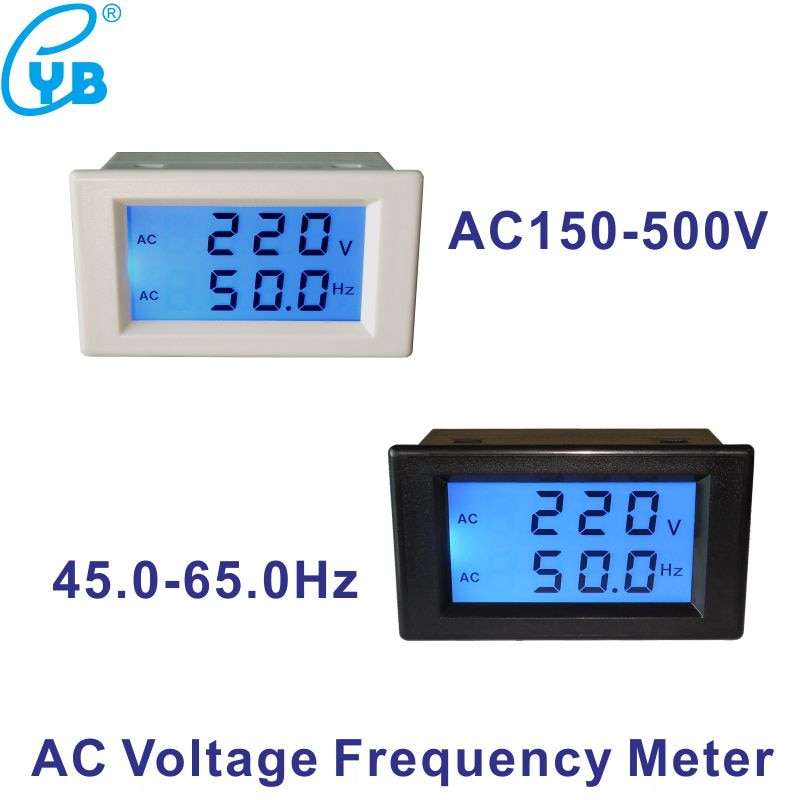 Voltmeter Hertz HZ Meter AC 150-500 V Spannungsüberwachung LCD Dual Display Spannung Frequenz Meter Digital 45-65 HZ Frequenzzähler