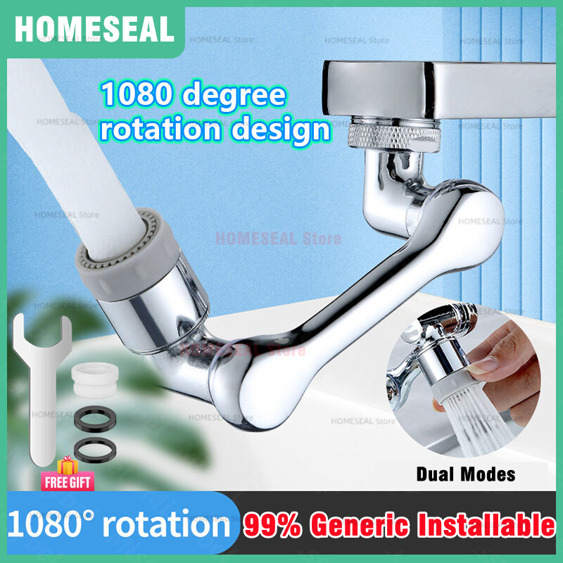 Universal- 1080 Grad drehbarer Wasserhahn Belüfter Verlängerung Kunststoff Spritzfilter Wasserhähne Bubbler Düse Roboterarm 2 Modi Wasserhahn