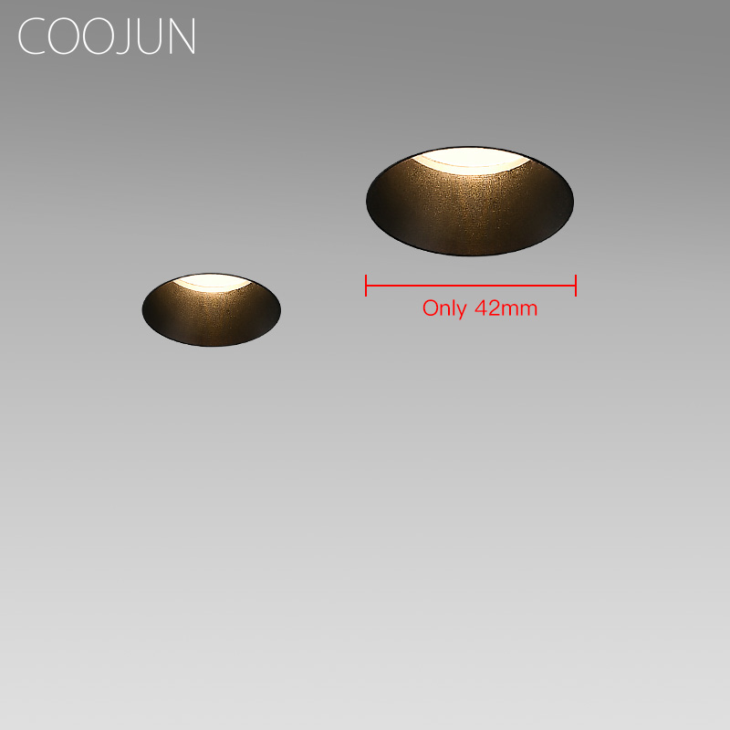 Coojun Led Randloos Downlight 5W Ingebed Plafondlamp Frame Naadloze Cree Cob Cri Ra 93 Muur Wassen Mini Spotlight indoor Lamp