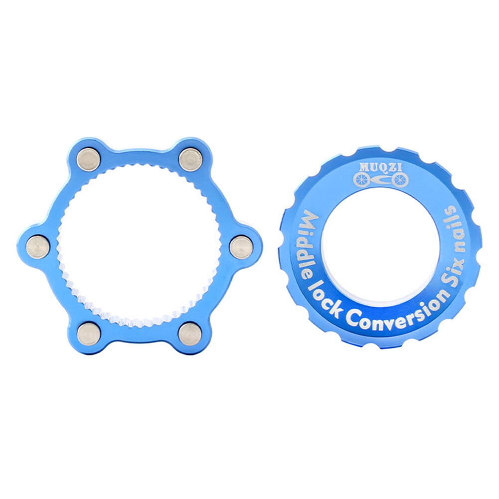 Berg Fahrrad Hub 6 Bolzen Ich bin Freien DIY Rotor Center sperren Adapter Runde Reparatur Aluminium Legierung schnell Freisetzung Radfahren Rabatt Bremse: Blau