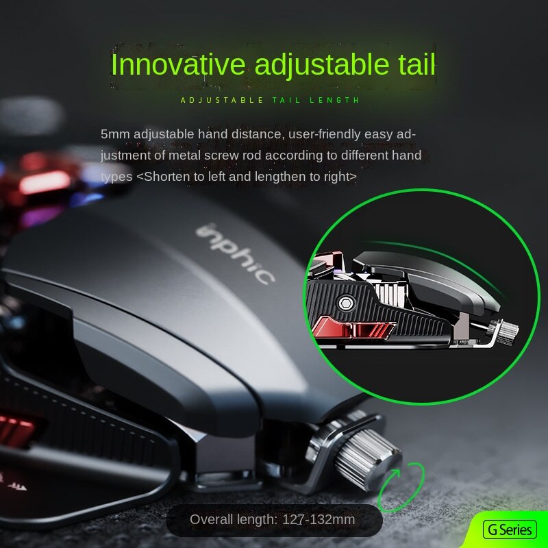 Wired Mechanical Gaming Mouse for Computer Pc Gamer 7200dpi Rgb Mute Laptop Accessories Kit Gamer Adjustable Length Mouse
