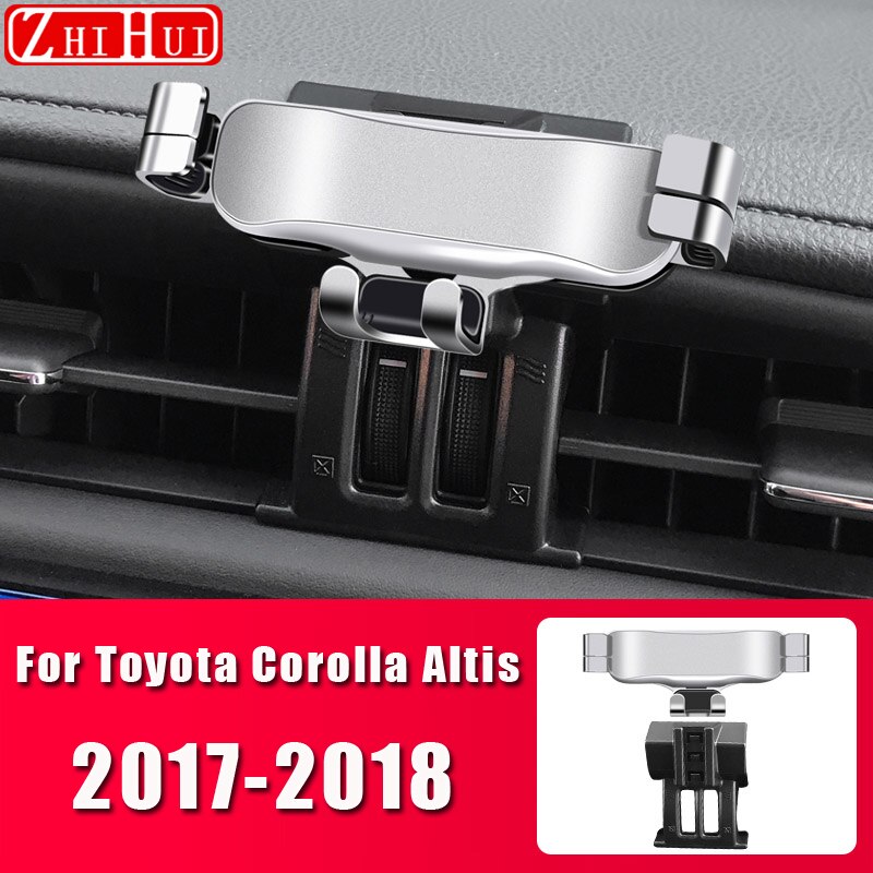 Support de téléphone portable pour voiture, pour Toyota Corolla Altis –: For 2017-2018 Silver