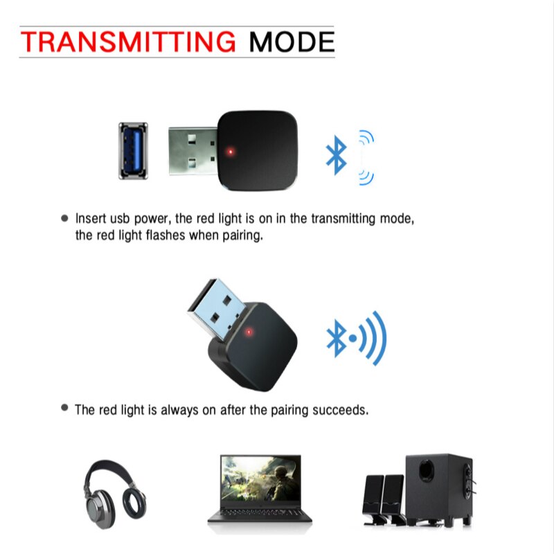 Bluetooth 5.0 Audio Receiver Transmitter 3.5mm AUX Jack Stereo Bluetooth Transmitter For TV PC Wireless Adapter For Car