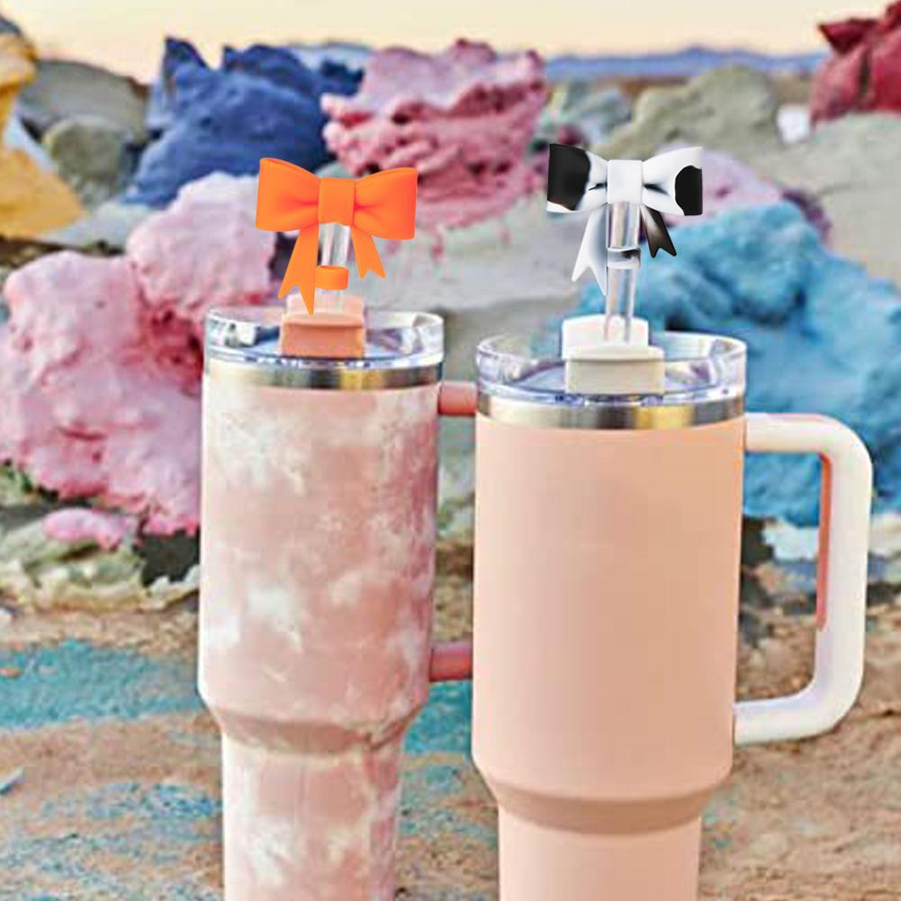 Herbruikbare Strik Plug Boog Stro Cap Covers Toppers Siliconen Accessoires Stofdicht Stro Tips Voor Cups 30 & 40 Oz Tumbler