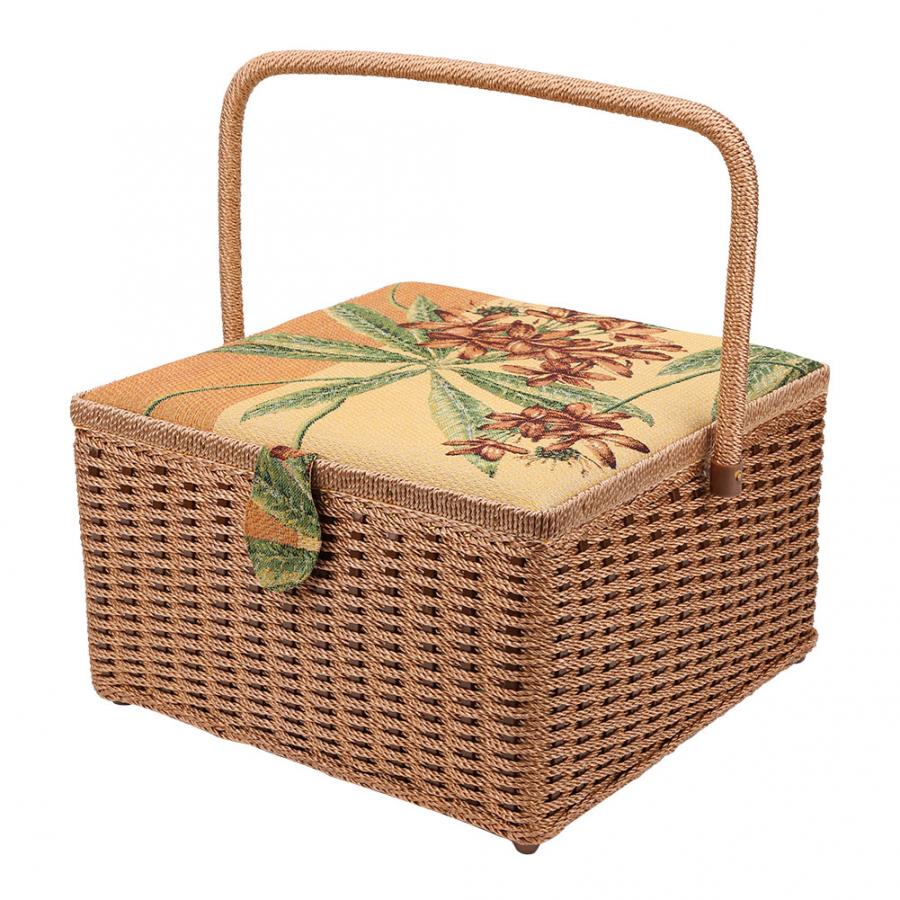 Boîte de couture européenne Super-Large | Mallette de rangement, outil de tricot fait à la main pour ménage, broderie, fournitures de broderie