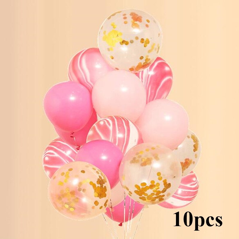 10pcs/lot Clear Balloons Gold Star Foil Confetti Transparent Balloons Happy Birthday Baby Shower Wedding Party Decorations: gold pink mix