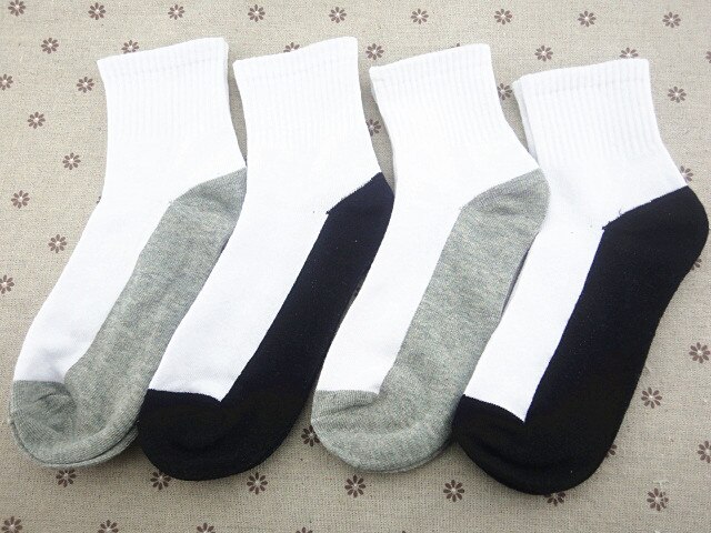 5Pairs/Lot Cotton Soft Socks Breathable Absorbing Sweat Sport Socks Boys Girls School Socks White Black Gray Patchwork Socks: black button / 2-3T