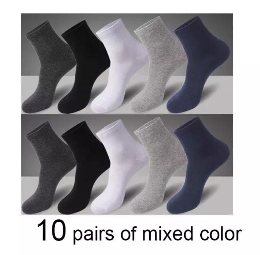 10 paar/männer Socken Polyester Baumwolle Mittelrohr Socken Sommer Dünne Einfarbig Atmungsaktive Geschäft herren Socken männer: Blau gelb