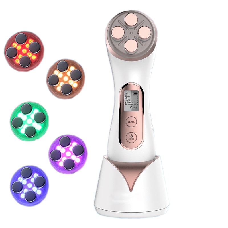 5 In 1 Gezicht Rf Ems Led Photon Huidverjonging Machine Anti Leeftijd Facial Lifting Aanscherping Diepe Reiniging Apparaat Schoonheid massager