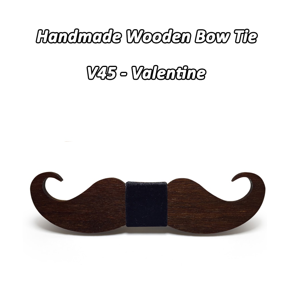 Mahoosive – Nœud papillon moustache en bois, pour hommes, accessoire masculin, fabrication artisanale, nouveauté, ,