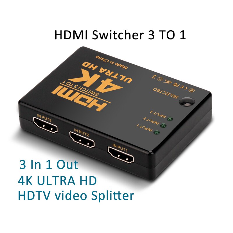 HDMI Switch 3 TO 1 Computer 4K connector 3 in 1 out HDTV video distributor Splitter 1080P / 4K * 2K Input/Output HDMI