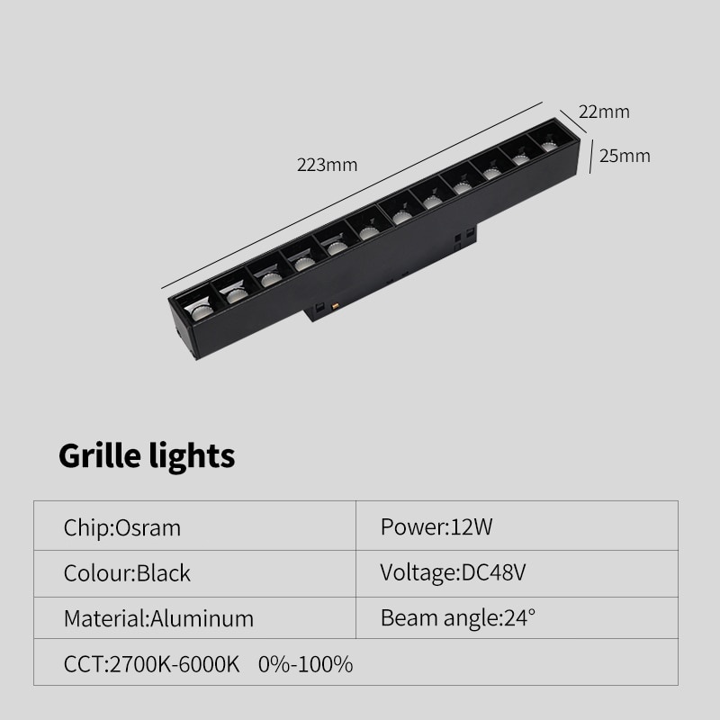Magnetic Track Light Dimmable Remote Control 48VLed Ceiling Lamp Track Rail Lighting No Main Light Spotlight: light green / black