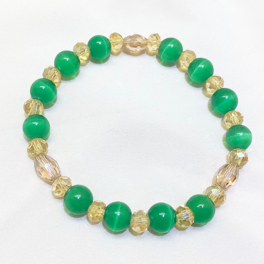 Neue Charme 6 MM Glas Perlen Armbinde Multi-farbige Schmuck für Frauen Handgemachte Runde Armbinde Armreif: Grün