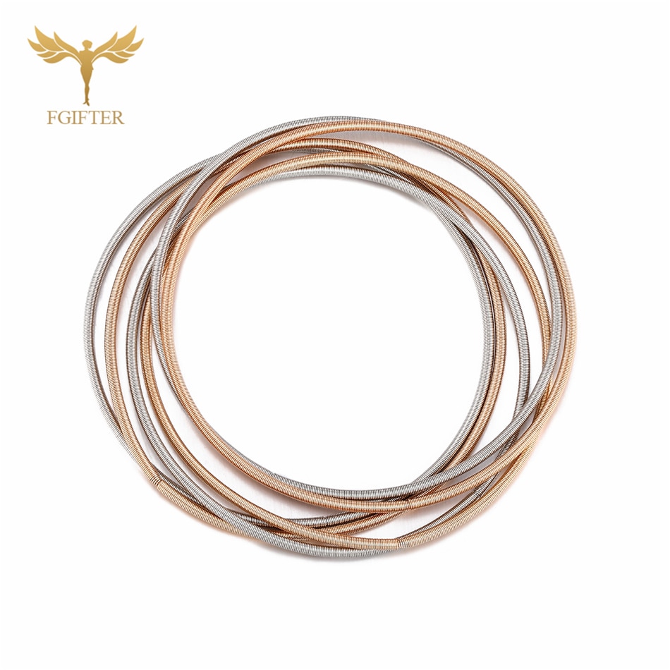 3 PCs Bracelets Set Lots Memory Spring Bracelets Steel Wire Chain Bracelet Bangle Women Men Cool Jewelry