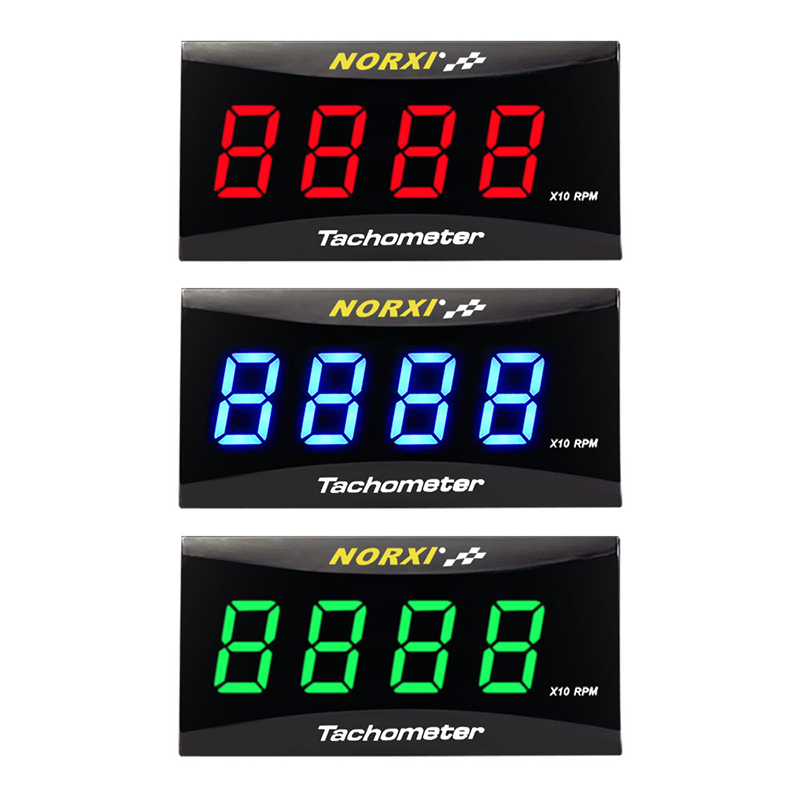 Mini medidor de RPM para motocicleta, pantalla LCD cuadrada Digital, tacómetro de hora para motor, tacómetro para BMW, YAMAHA, KAWASAKI Racing
