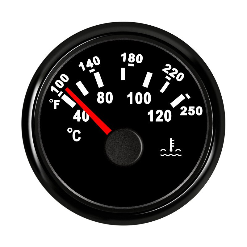 Sensor de temperatura Digital para coche y Moto, medidor de temperatura del agua de 52mm, 12V y 24V, termómetro LED rojo resistente al agua de 40 a 120 grados