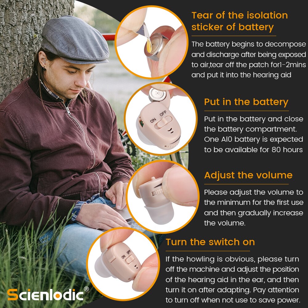 Mini Digital Hearing Aid For Deafness ITE Invisable Hearing Device for Elderly Moderate to Severe Hearing Loss Sound Amplifier