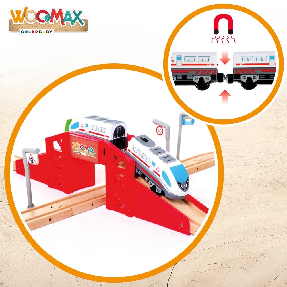 Circuito tren de madera 50 piezas woomax