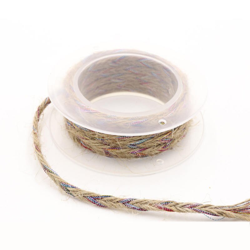 Ruban corde en dentelle et toile de Jute 2 Yards | Ruban bricolage pour Bouquet emballage artisanat décoration Scrapbooking, cordes tressées en lin, Jute: 5