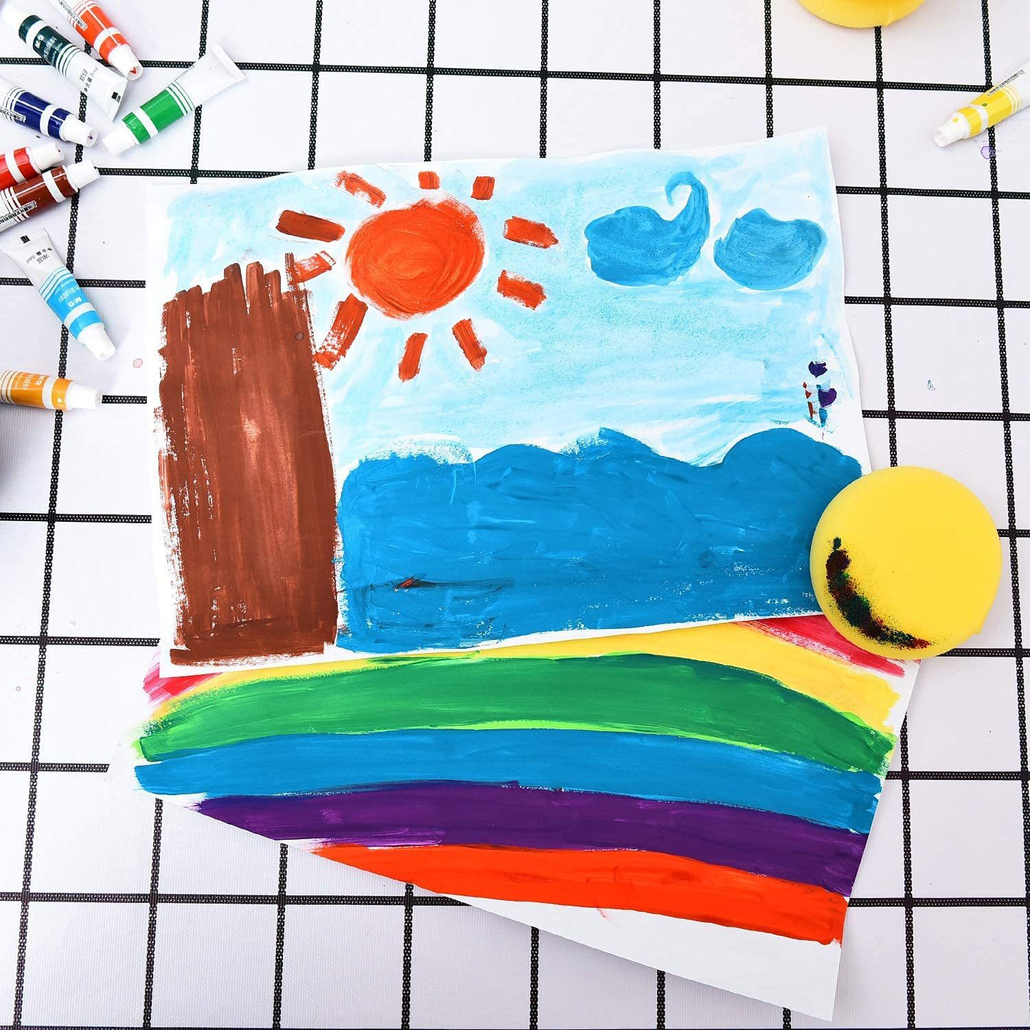 Esponja de cerámica de plástico de 5 uds, esponja absorbente de pintura en blanco para dibujar, herramienta de cerámica en blanco para dibujar, esponja para pulir encerar