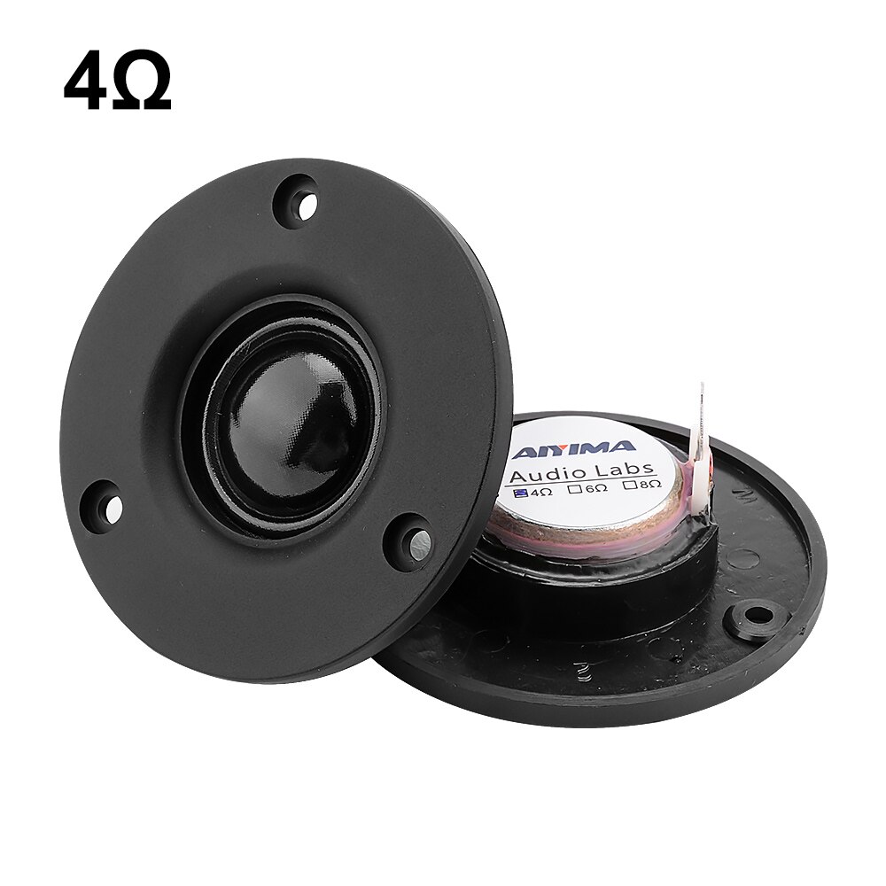 Aiyima 2 Stuks 3 Inch Tweeter Sound Music Speaker 25 Kern Zijde Membraan 4 6 Ohm 20W Treble Hifi speaker Home Theater Luidspreker: Black