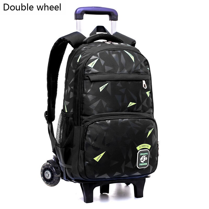 Lønklasse 4-9 børnevogn skoletaske bogtaske drenge piger rygsæk vandtæt aftagelig børneskole med 2/6 hjulstrapper: 912302ye