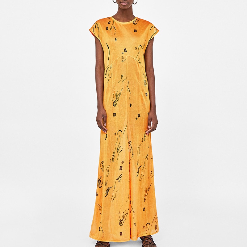 JuneLove été femmes bohème o cou imprimé longue longueur de plancher robe à manches courtes robe droite femme tenue décontractée