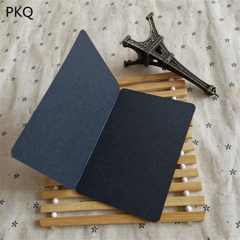 10pcs Vintage Kraft Paper Blank Cards Folded Greeting Card Painting DIY Cards Blank Christmas Card: Black