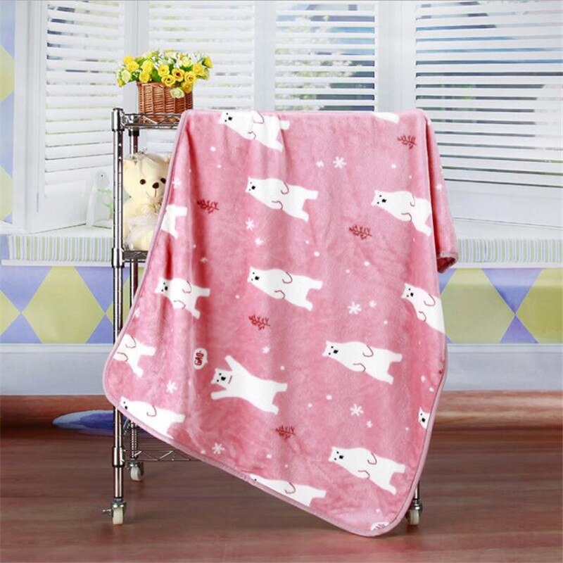 Manta para dormir con dibujos de oso Polar para niños, para siesta colcha, suministros para bebés, Franela suave