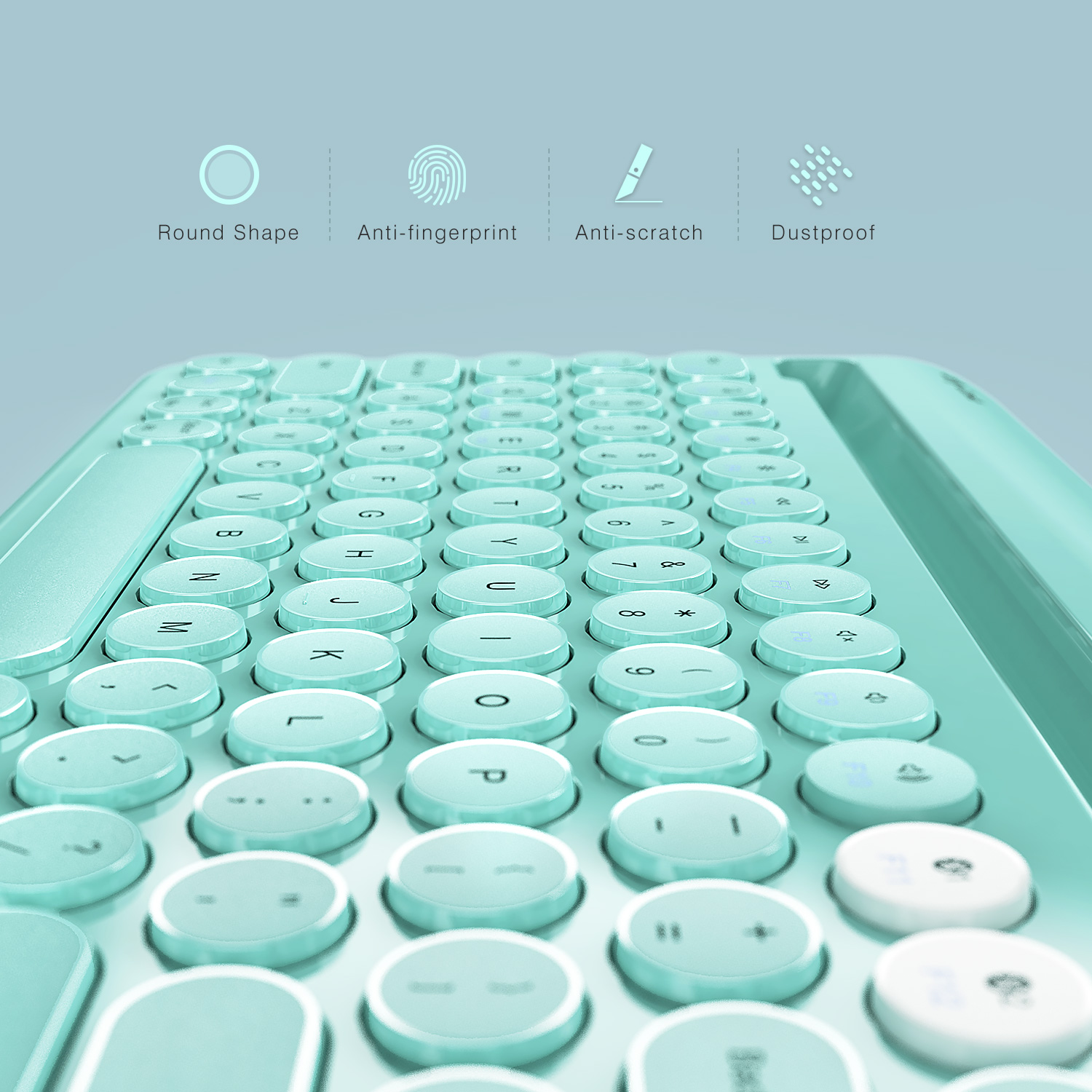 Jelly comb Bluetooth Keyboard Multi-Device Rechargeable Wireless Bluetooth Keyboard with Built-in Stand Slot Compatible