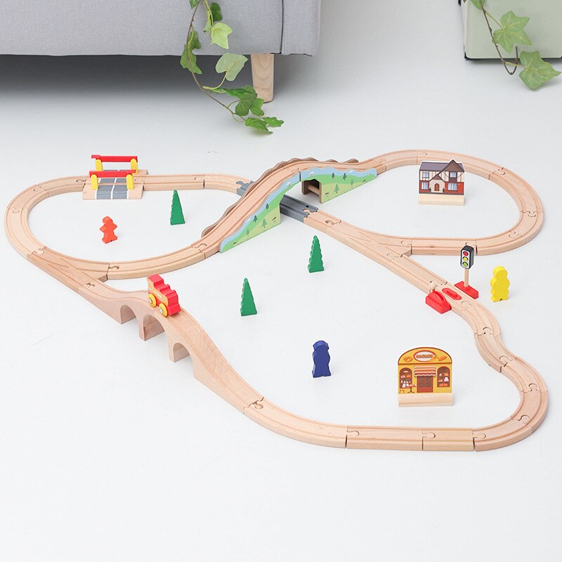 1Set Beech Wood Railway Vehicle Toys Accessories Wooden Track Assembled Educational Toys Fit All Wood Track Biro Toys for Kids: SET K