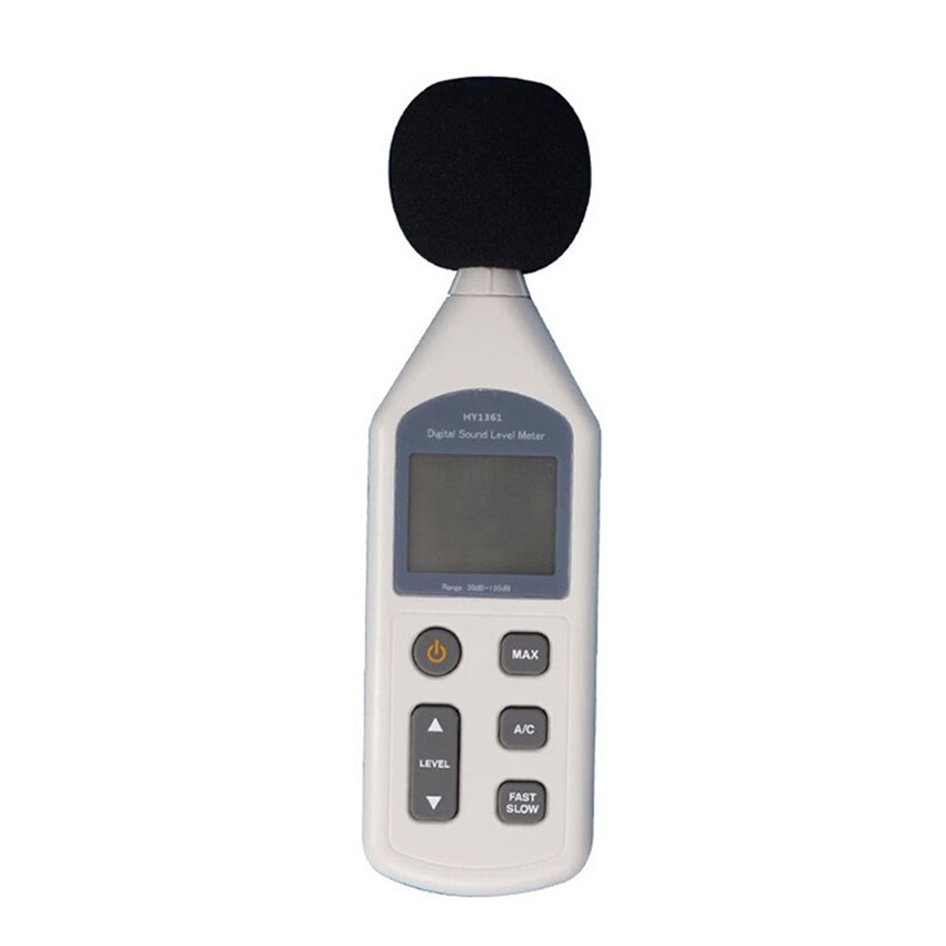 LCD Display Sound Pressure Level Meter Reader, 30-130dBA Range, Max Hold, A/C, Fast/Slow Mode, 7-gear Adjustable Noise Meter