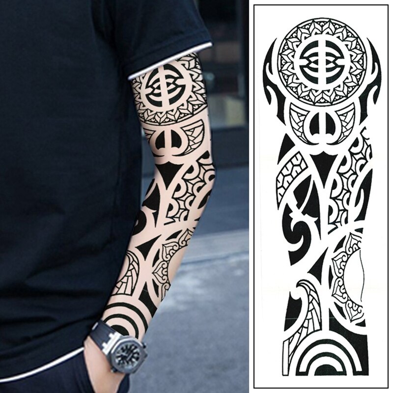 8Pcs Waterproof Temporary Tattoos Sticker Full Arm Pattern Tattoos Applique Arm Full Arm Tattoos Sticker 48X17cm (9/10/11/12, 17