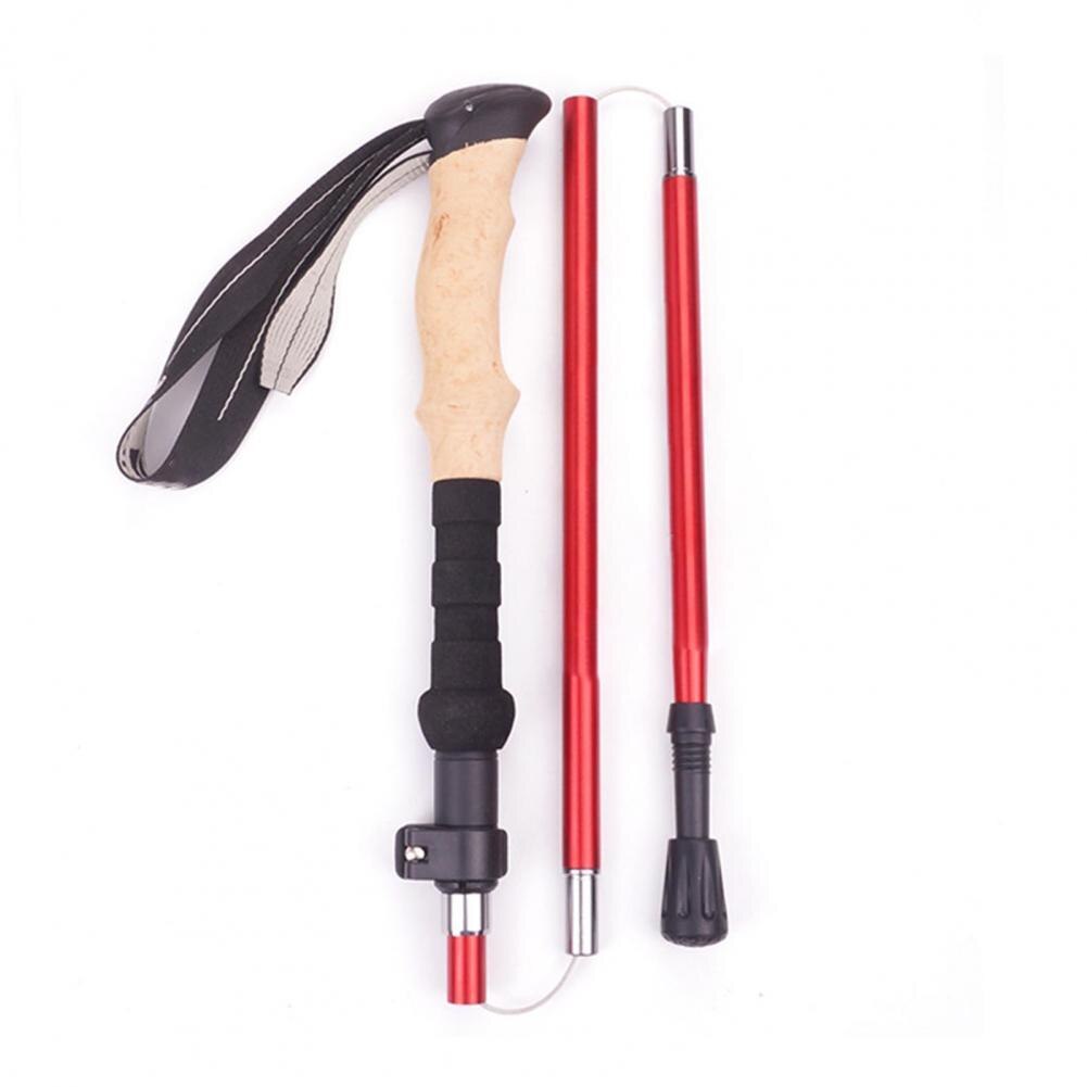 Multi-section Ski Poles Trekking Pole Lightweight Aluminum Alloy Folding Trekking Pole Hiking 5 Section Walking Stick Skiing