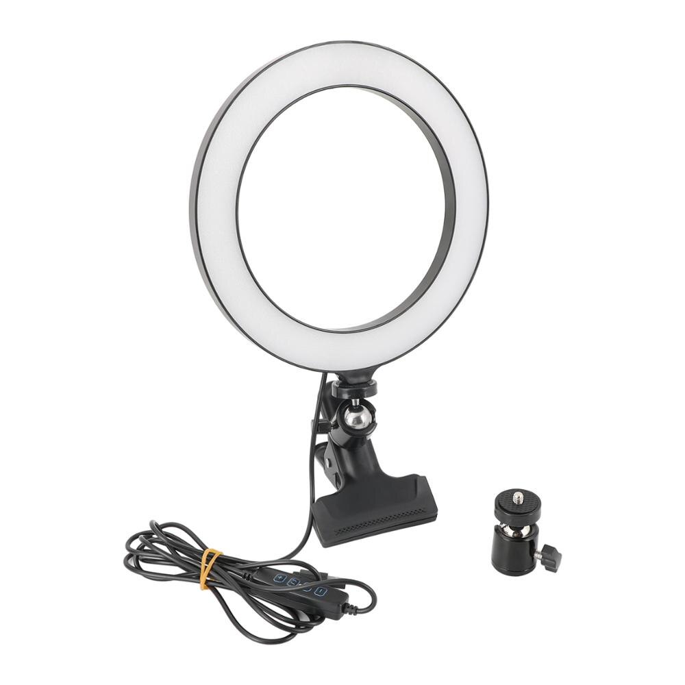 HDRiG 8 Inch LED Ring Light Clip Clamp Holder Mount with Universal Metal Standard Ball Head for Camera Flash Photography