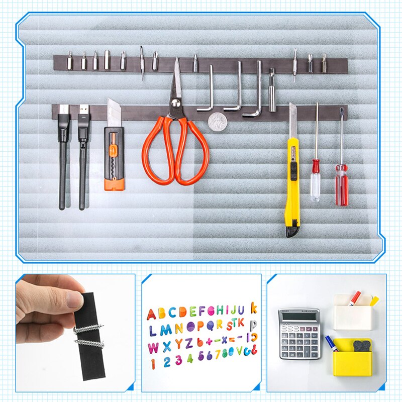 Tira magnética fuerte autoadhesiva, tiras de imán de goma suave, Flexible, cinta magnética fuerte, ancho de 20mm/40mm, 1 metro