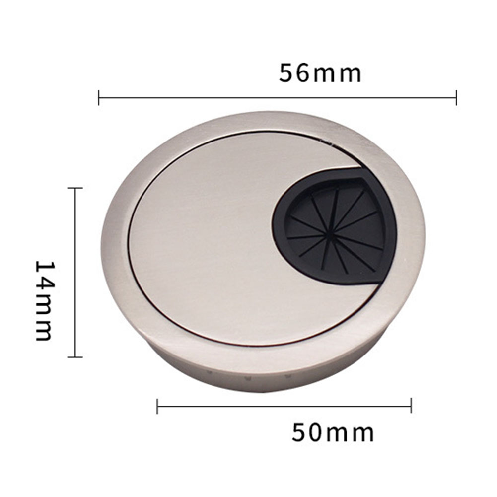 50/60/80mm Desk Table Cable Hole Cover Metal Grommet PC Computer Desk Round Cable Tidy Wire Hole Cover Chrome Brush