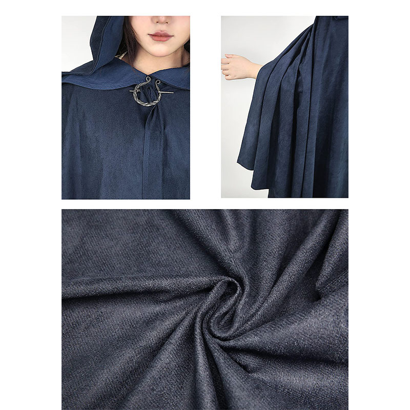 Cappa mantello Cosplay medievale lungo capo festa di Halloween delle donne degli uomini adulti maga lungo stregoneria Wicca Robe abito da nascondere rievocazione storica