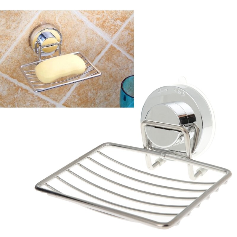 Stainless Steel Vacuum Suction Cup Soap Saver Dish Soap Tray Soap Holder