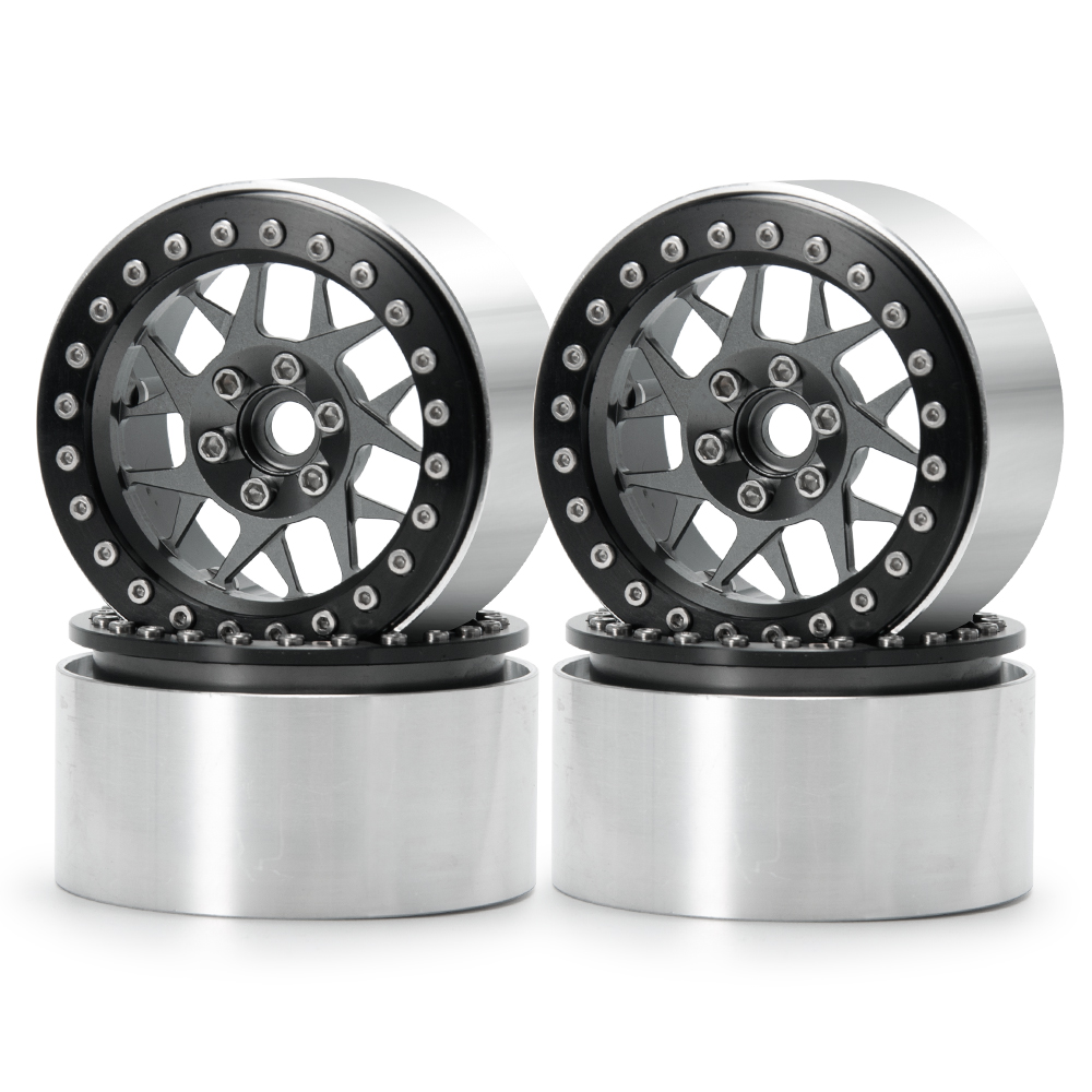 AXSPEED 4 llantas de Metal de 1,9 "/2,2 pulgadas Beadlock 25/35mm para Axial SCX10 Wraith TRX-4 D90 1/10 coche trepador de control remoto piezas de mejora: Castaño